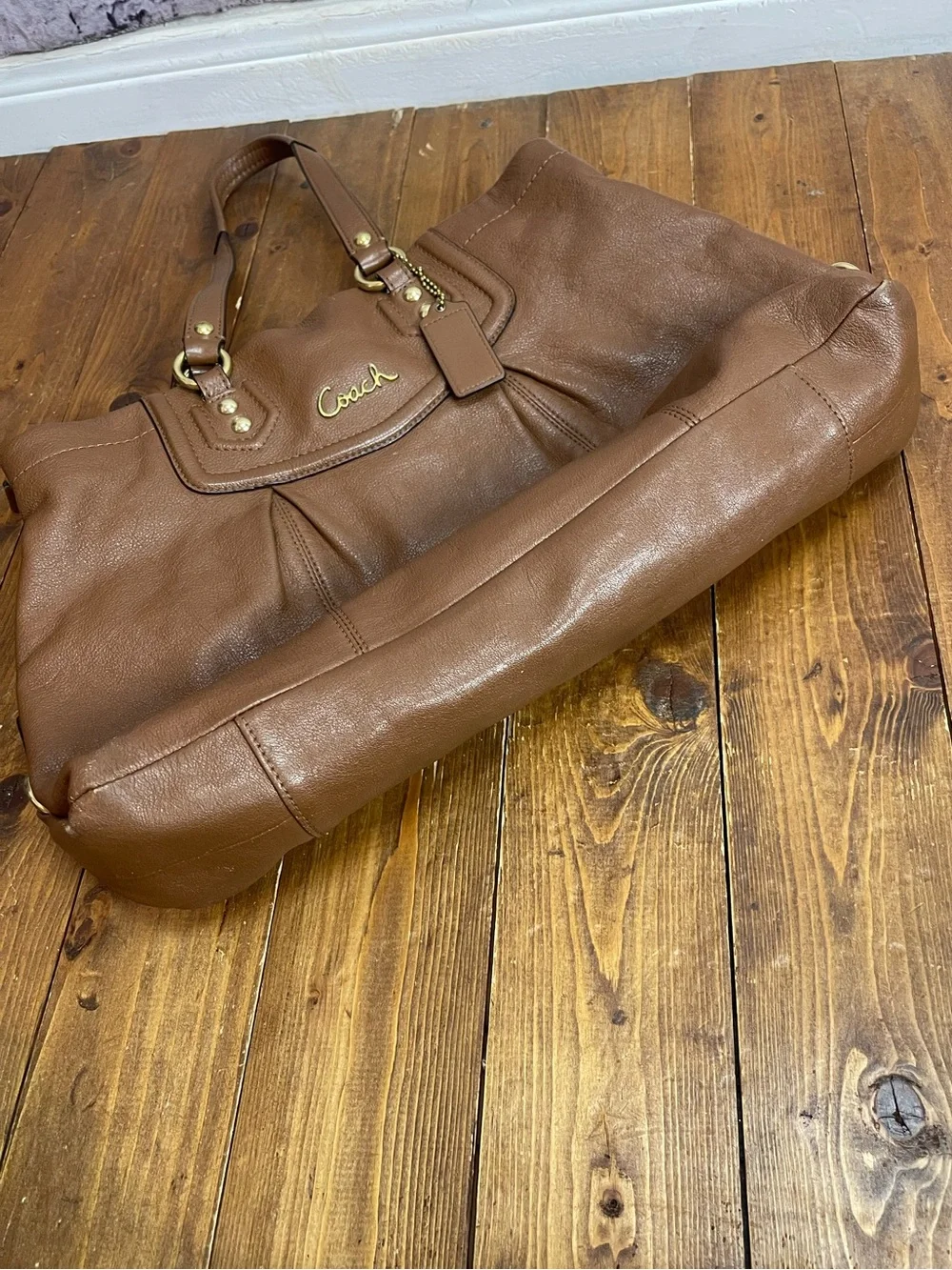 Coach Ashley purse tan brown project bag
